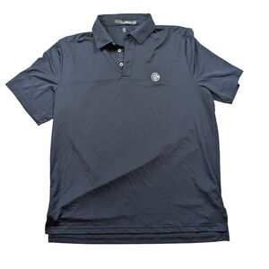 RLX Ralph Lauren Mens Large Navy Blue Wicking Performance Golf Polo Shirt